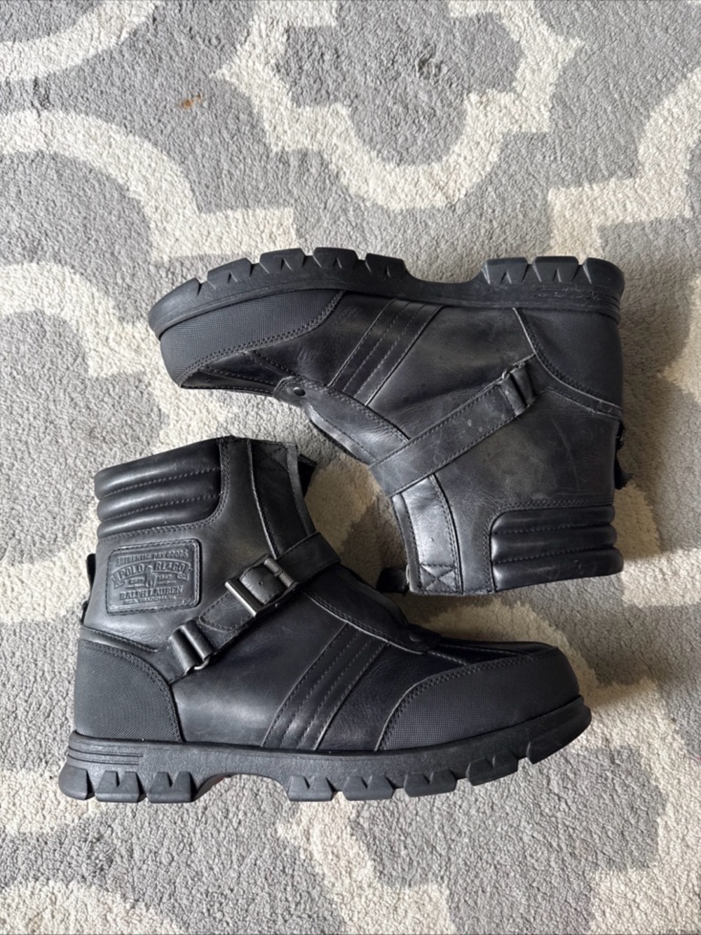 Polo Ralph Lauren Dylon Boots Black Men's Sz 12D Fall Winter Rain Snow